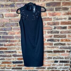 New NWT Worthington Black Sleeveless Grommet Midi Pencil Dress Women's Size 6
